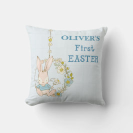 Boy First Påskhare på Flower Swing Kudde