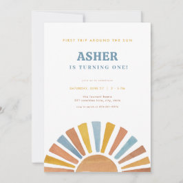 Boy First Resa runt Sol:s födelsedagsinbjudan Inbjudningar