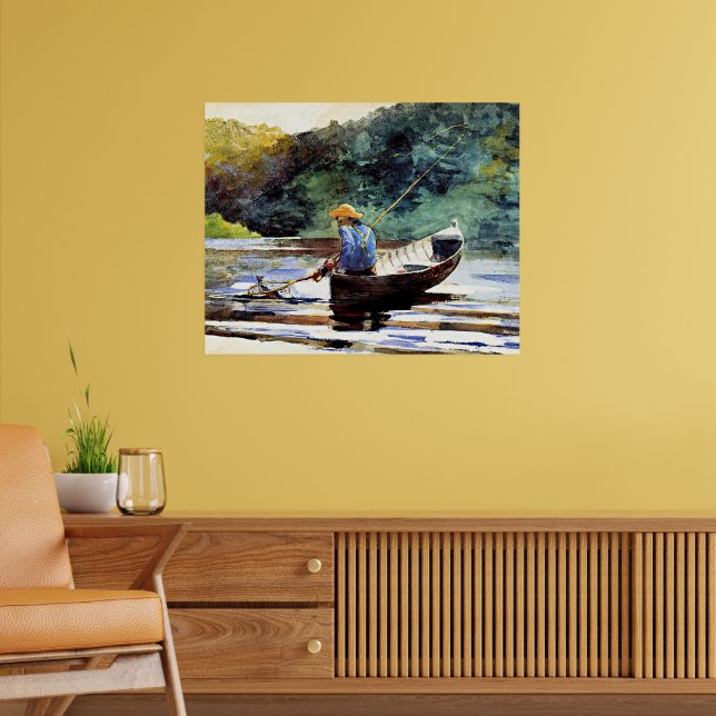 Boy Fishing, artwork by Winslow Homer Poster (Vardagsrum 2)