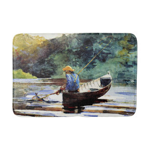Boy Fishing, konstverk av Winslow Homer Badrumsmatta