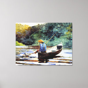 Boy Fishing, konstverk av Winslow Homer Canvastryck