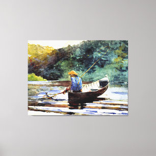 Boy Fishing, konstverk av Winslow Homer Canvastryck