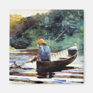 Boy Fishing, konstverk av Winslow Homer Magnet