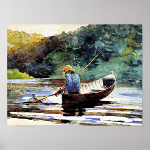 Boy Fishing, konstverk av Winslow Homer Poster