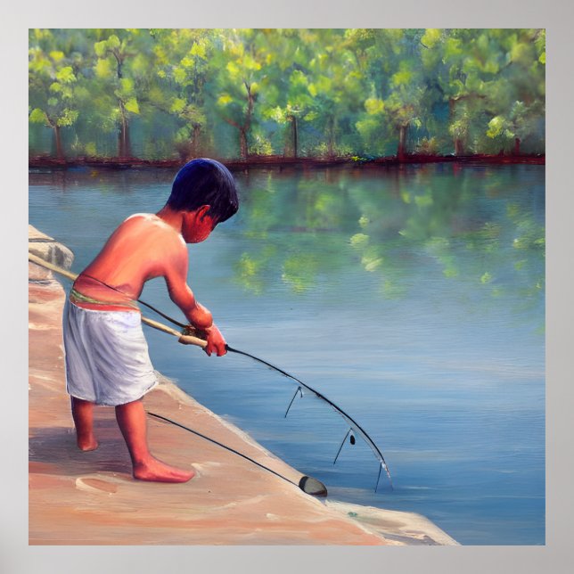 Boy Fishing Poster (Framsidan)