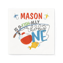 Boy Fishing the Big One Birthday Papper Napkins