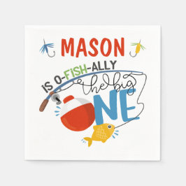 Boy Fishing the Big One Birthday Papper Napkins Pappersservett