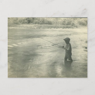 Boy Fishon the Grönt River, Kentucky Vykort