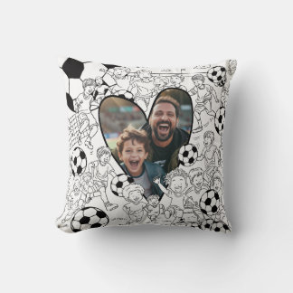 Boy Football Färg i Photo Cushion Kudde