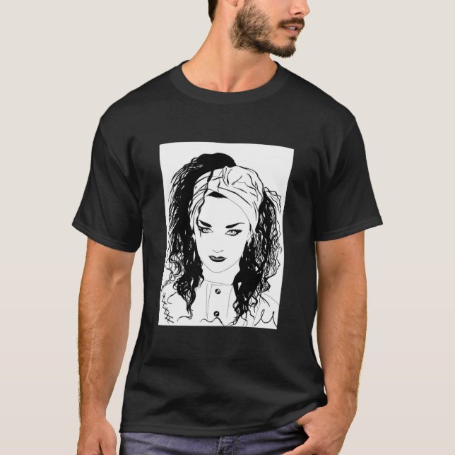 BOY GEORGE (Svart &stämpel; vita vingar.) Klassisk T Shirt (Framsida)