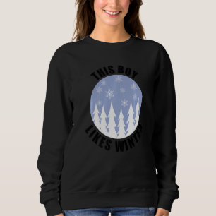 Boy gillar Mysiga vinterdagar landskap vintersäson T Shirt