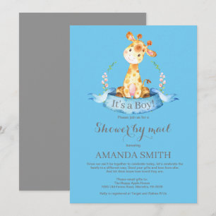 Boy Giraffe Baby Shower by Mail Call Inbjudningar