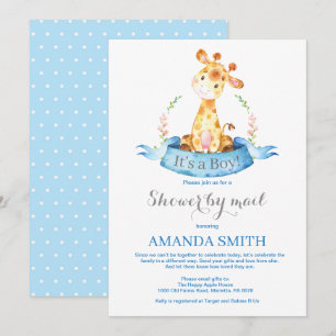 Boy Giraffe Baby Shower by Mail Call Inbjudningar