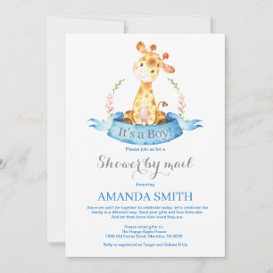 Boy Giraffe Baby Shower by Mail Call Inbjudningar