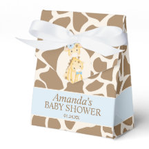 Boy Giraffe Baby Shower Favor Box