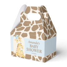 Boy Giraffe Baby Shower Gable Box