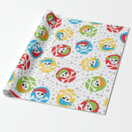 Boy Girl Döskallars Party Pirat Wrapping Papper Presentpapper
