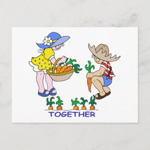 Boy & Girl Gardener Vykort