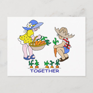 Boy & Girl Gardener Vykort