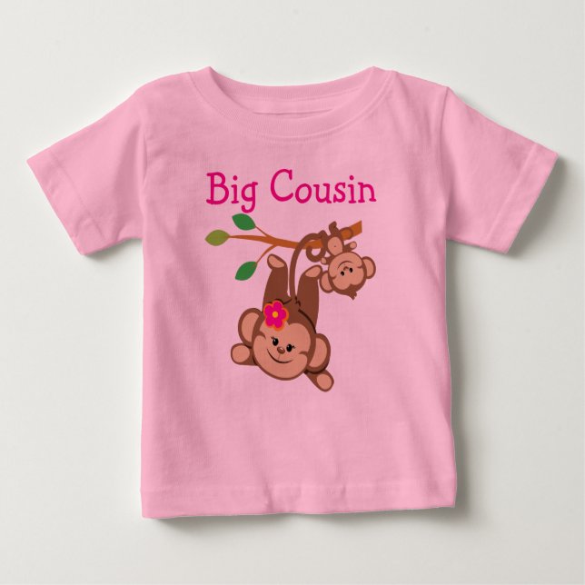 Boy, Girl Monkey Big Cousin T-shirt (Framsida)