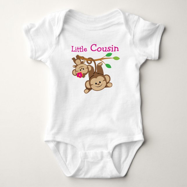 Boy, Girl Monkey Little Cousin T-shirt (Framsida)