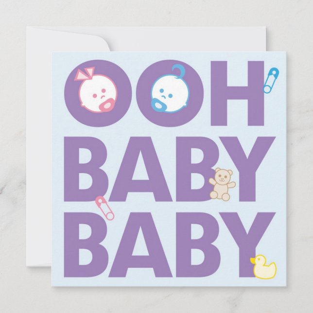 Boy & Girl Twillingar Baby Shower Inbjudningar (Framsida)