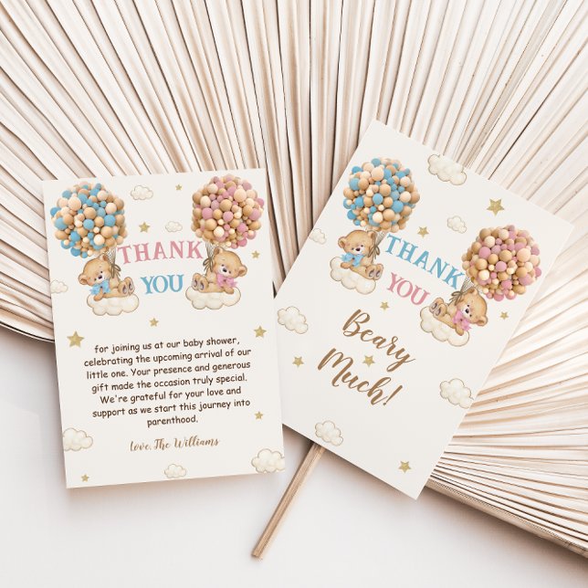 Boy Girl Twillingar Shower Pastel Blue Beige Tack Kort (Skapare uppladdad)