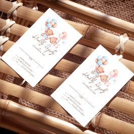 Boy Girl Twillingars Nalle Baby Shower OSA kort