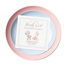 Boy Girl Twillingars Nalle Baby Shower Pappersservett
