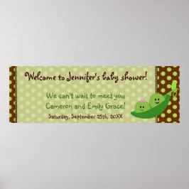 Boy Girl Twillingars Pea in a Pod Baby Shower Bann Poster