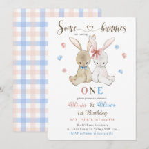 Boy Girl Twillingars vissa Bunnies 1:a födelsedage