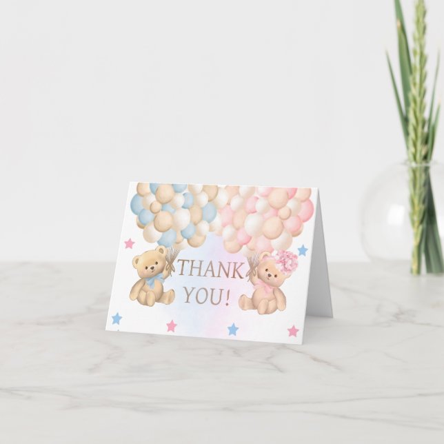 Boy Girl Twins Baby Shower Tack Kort (Framsida)