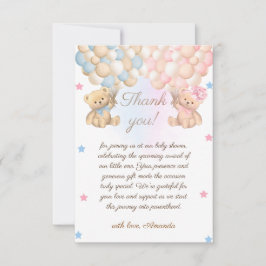 Boy Girl Twins Baby Shower Tack Kort