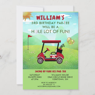 Boy Golf Theme 3rd Birthday Par-Tee Inbjudningar