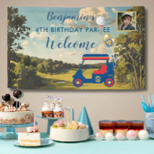 Boy Golf Theme 4e födelsedagen Party Banner
