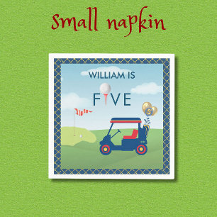 Boy Golf Theme 5th Födelsedagsfest Napkins Pappersservett