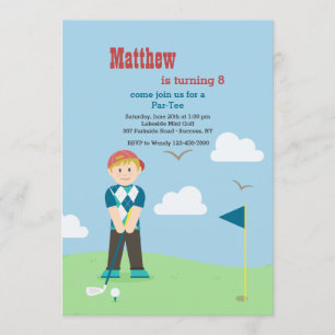 Boy Golfer-inbjudan Inbjudningar