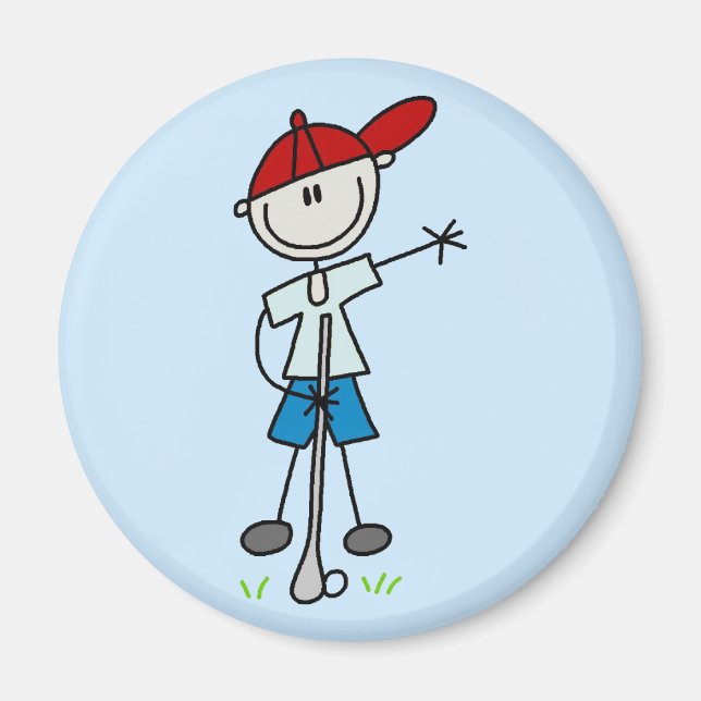 Boy Golfer Tshirts och Gifts Magnet (Framsidan)