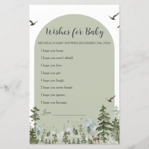 Boy Gräs Träd Forest Baby Shower Önskemål för Baby
