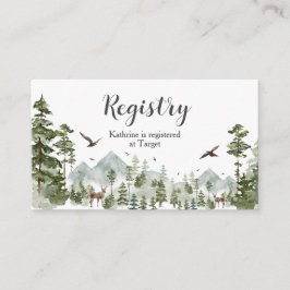 Boy Gräs Träd Forest Mountain Baby Shower Registry Tilläggskort