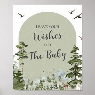 Boy Gräs Träd Forest Mountain Lämna Ditt Önskemål Poster
