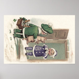 Boy Gris Champagne Shamrock Door Poster