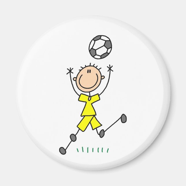 Boy Gult Soccer Uniform Magnet (Framsidan)