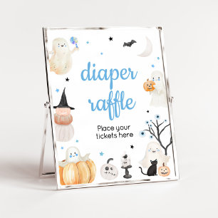 Boy Halloween Little Boo Baby Shower Raffle Poster