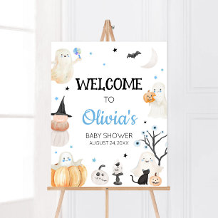 Boy Halloween Little Boo Baby Shower Välkommen Poster