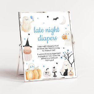 Boy Halloween Little Boo Late Night Diaper Poster