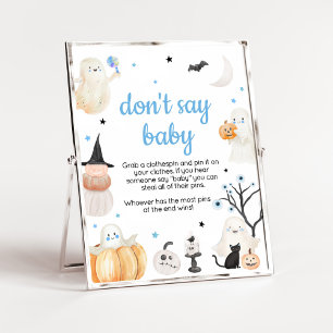 Boy Halloween Little Boo Säg inte Baby Poster