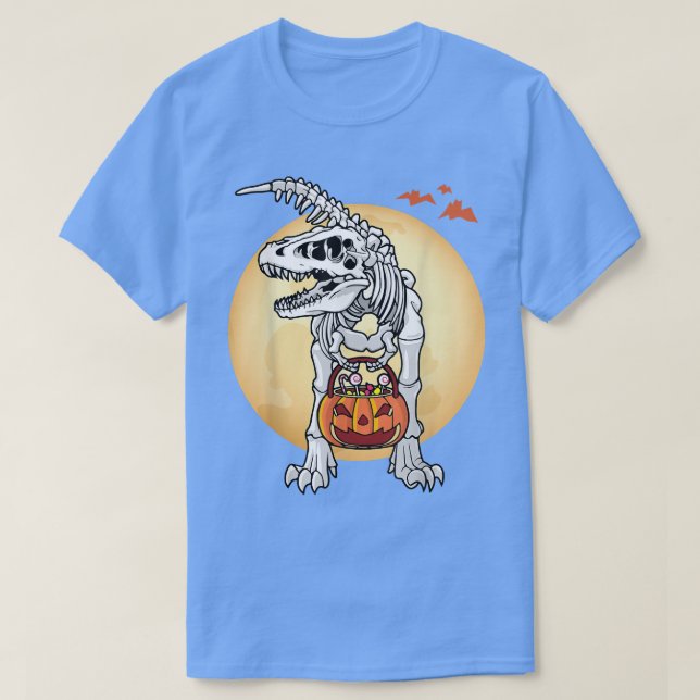 Boy Halloween-Shirt Dinosaur Skeleton Pumpkin-Shir T Shirt (Design framsida)