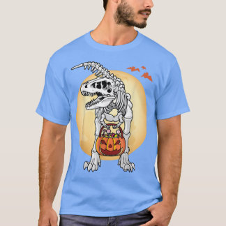 Boy Halloween-Shirt Dinosaur Skeleton Pumpkin-Shir T Shirt