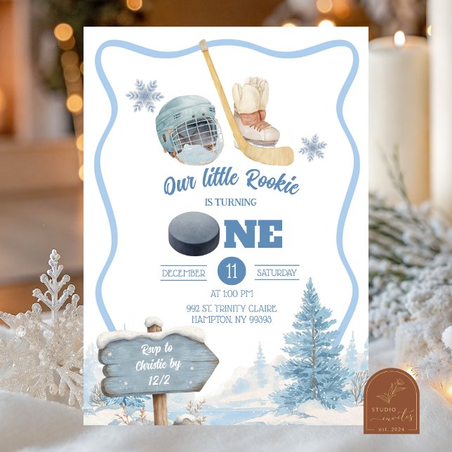 Boy Hockey Birthday Invitation Inbjudningar (Skapare uppladdad)